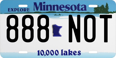MN license plate 888NOT