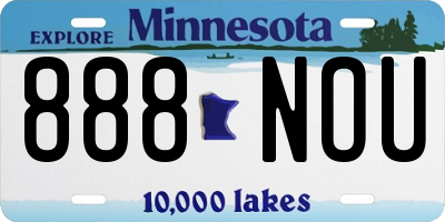 MN license plate 888NOU