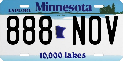 MN license plate 888NOV