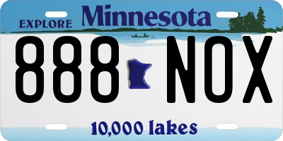 MN license plate 888NOX