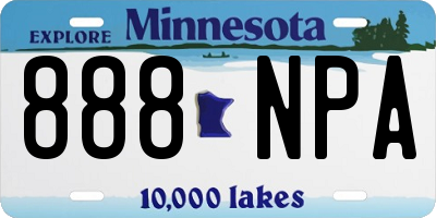 MN license plate 888NPA