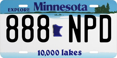 MN license plate 888NPD
