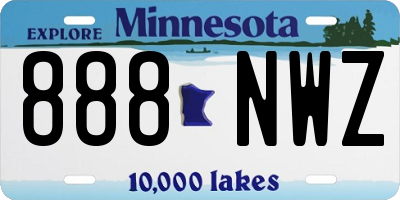 MN license plate 888NWZ
