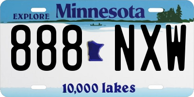 MN license plate 888NXW