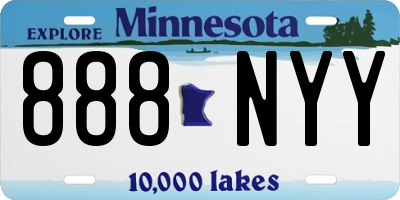 MN license plate 888NYY