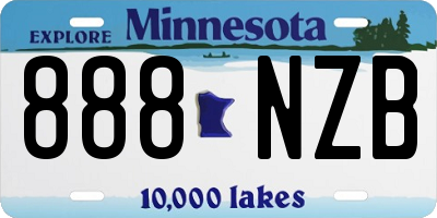 MN license plate 888NZB