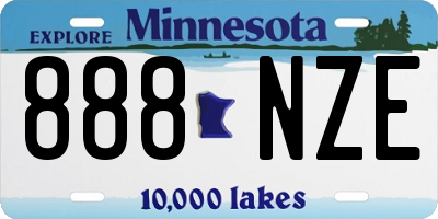 MN license plate 888NZE