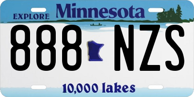 MN license plate 888NZS