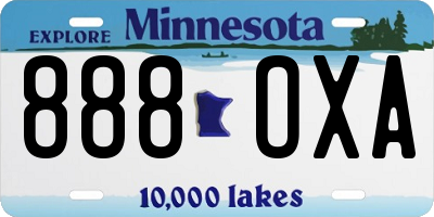 MN license plate 888OXA