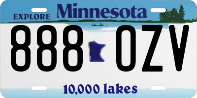 MN license plate 888OZV