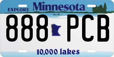 MN license plate 888PCB