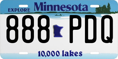 MN license plate 888PDQ