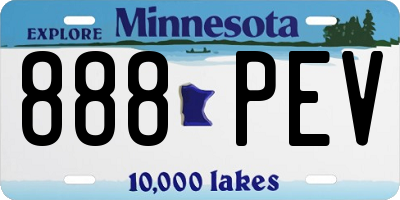 MN license plate 888PEV