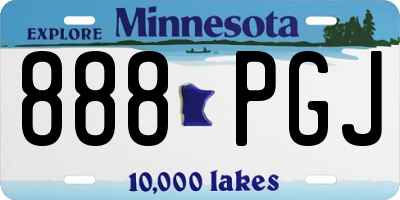 MN license plate 888PGJ