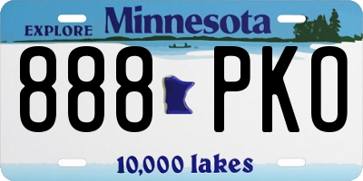 MN license plate 888PKO