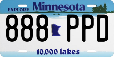 MN license plate 888PPD