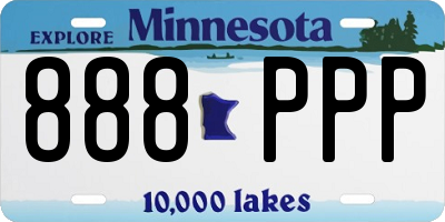 MN license plate 888PPP