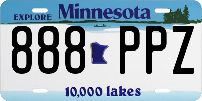 MN license plate 888PPZ