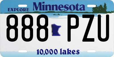 MN license plate 888PZU