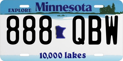 MN license plate 888QBW