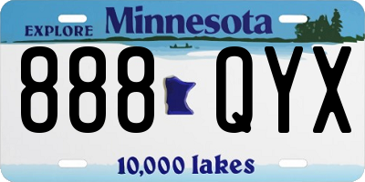 MN license plate 888QYX