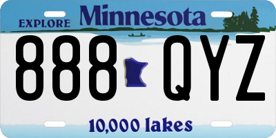 MN license plate 888QYZ
