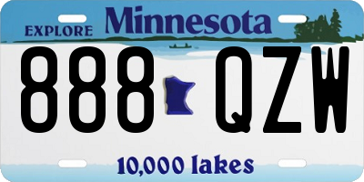MN license plate 888QZW