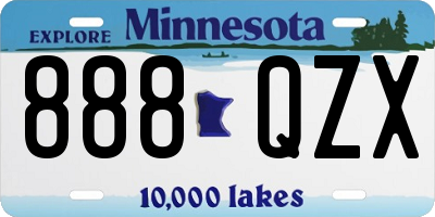 MN license plate 888QZX