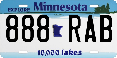 MN license plate 888RAB
