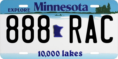MN license plate 888RAC