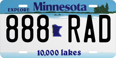 MN license plate 888RAD