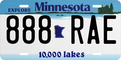 MN license plate 888RAE