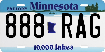 MN license plate 888RAG