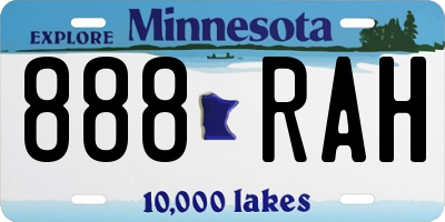 MN license plate 888RAH