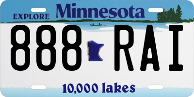 MN license plate 888RAI