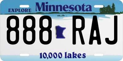 MN license plate 888RAJ