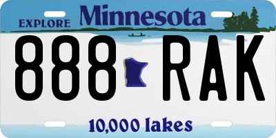 MN license plate 888RAK