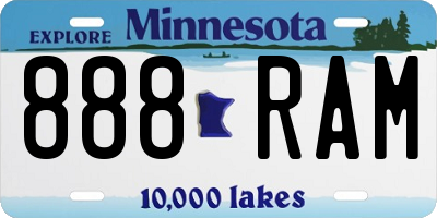 MN license plate 888RAM