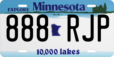 MN license plate 888RJP