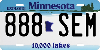 MN license plate 888SEM