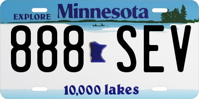 MN license plate 888SEV