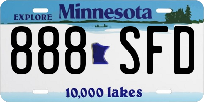 MN license plate 888SFD