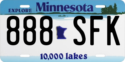 MN license plate 888SFK