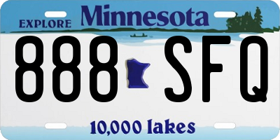 MN license plate 888SFQ