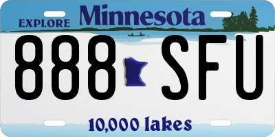 MN license plate 888SFU