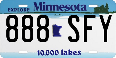 MN license plate 888SFY