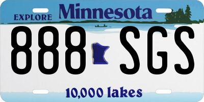 MN license plate 888SGS
