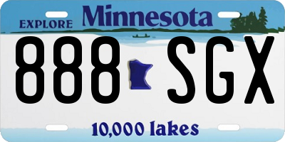 MN license plate 888SGX