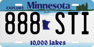 MN license plate 888STI