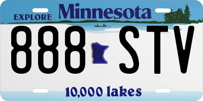 MN license plate 888STV